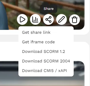 Download SCORM option in share menu